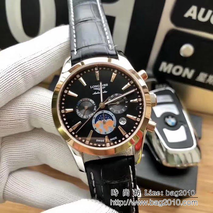 LONGINES浪琴 獨家品質 六針商務款 男士腕表 WSS0198
